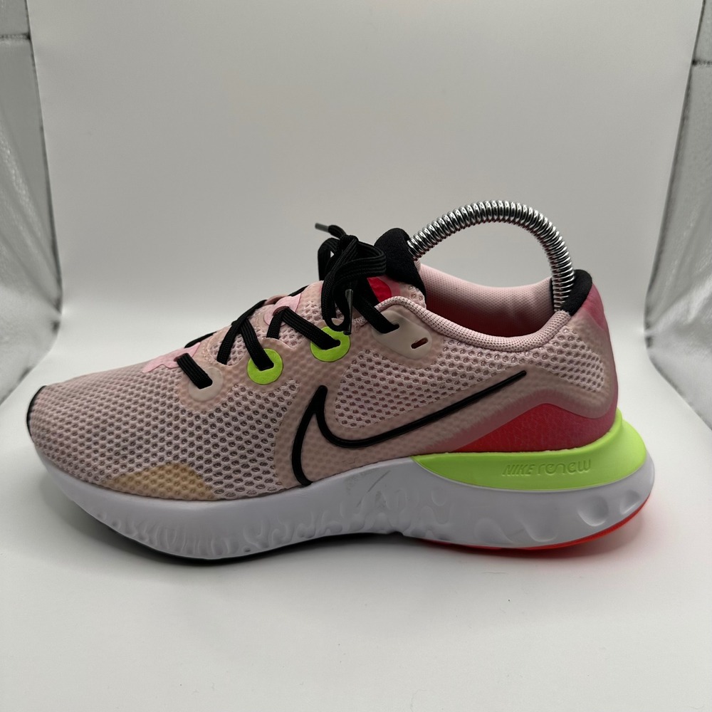 Nike Renew Ride 2 Women 7.5 Pink Neon Green CW5637-600 Good Running Shoes